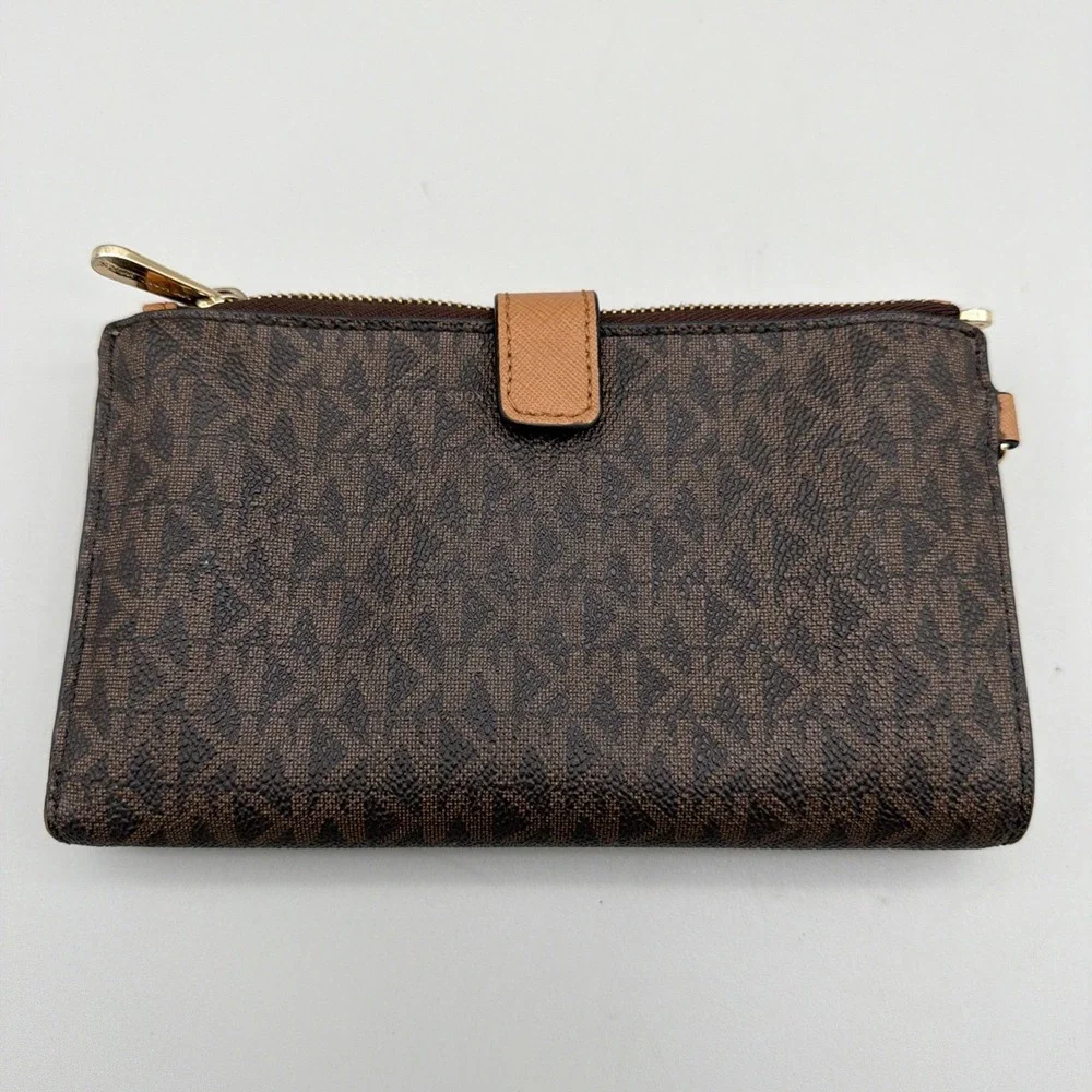 Michael Kors Monogram Wallet with Smartphone Pocket, Brown, No Wristlet